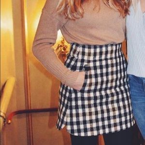 J Crew wool checked skirt